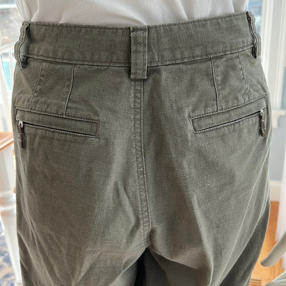 Capri Pants by Lee Size 4 High Waist Ribbon Tie Back Zip Pockets Linen Cotton - Picture 4 of 6